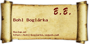 Bohl Boglárka névjegykártya